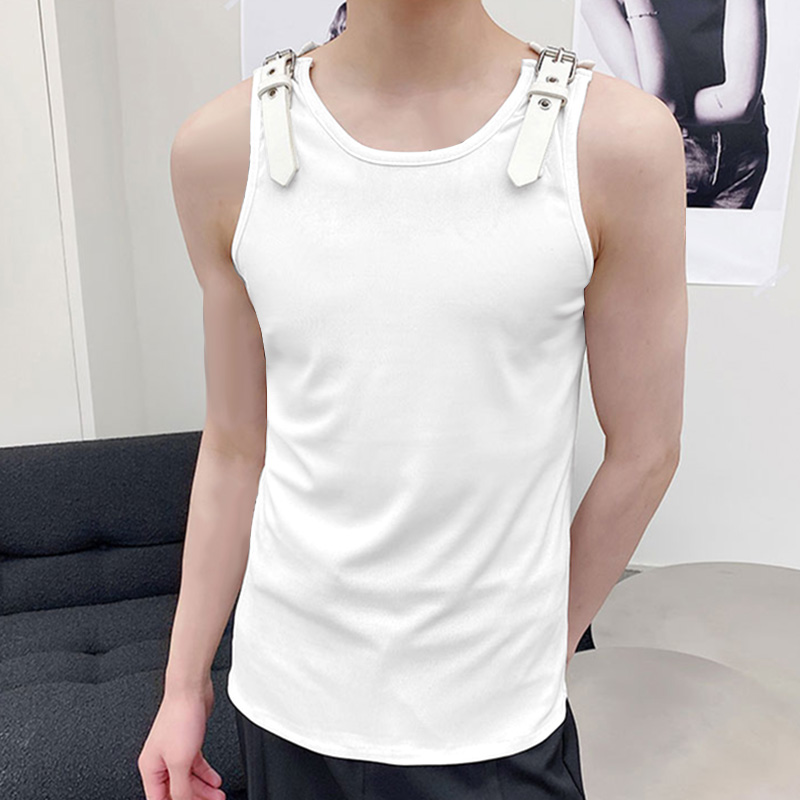 Leather Work Vest - INCERUN Men Tank Tops Solid Color