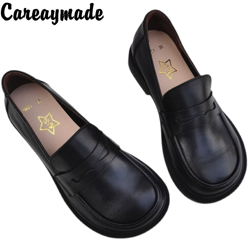 Leather Work Leather - Careaymade-Women's Casual Shoes Slip on Oxford