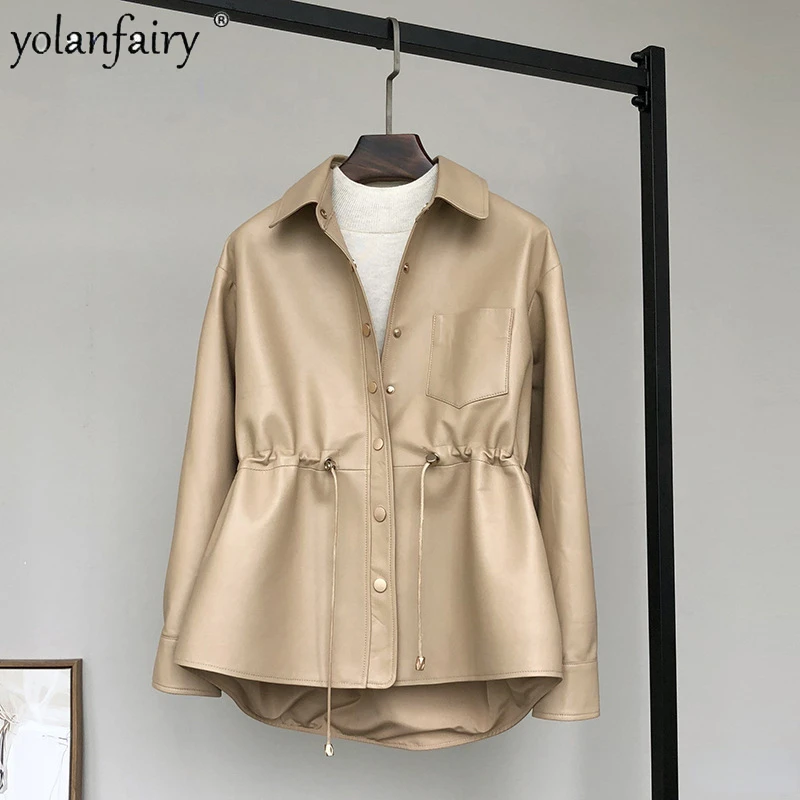 Leather Work Jacket Women'S - Genuine Leather Jacket Women Waisted Short