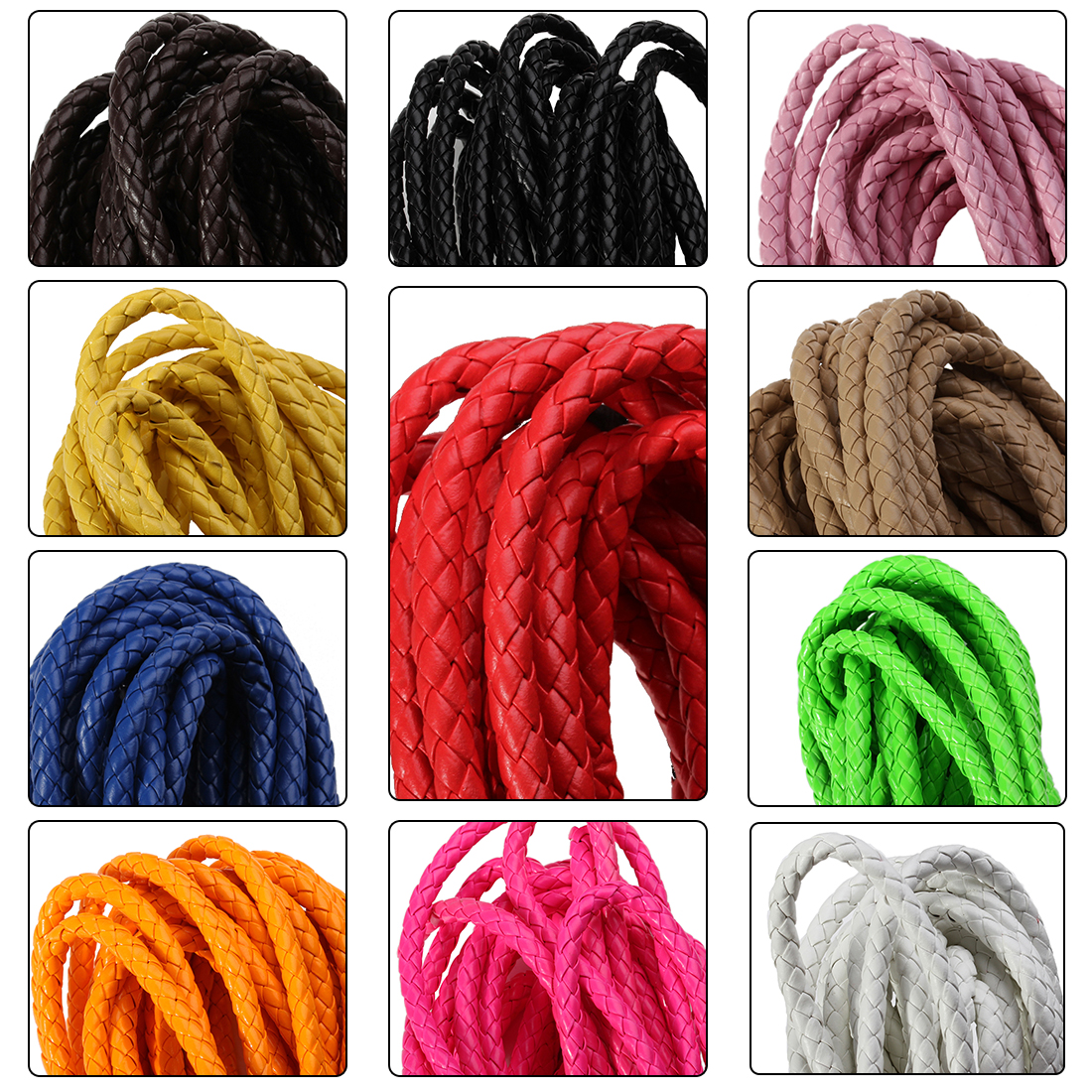 Leatherwork Diy - 5 Yards/lot 6/7mm Braided Leather Cord