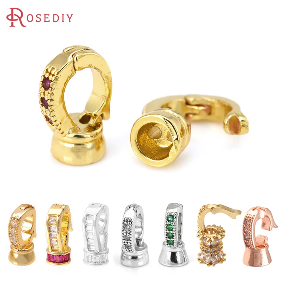 Leatherwork Diy - 18K Gold Color Brass Zircon Connect
