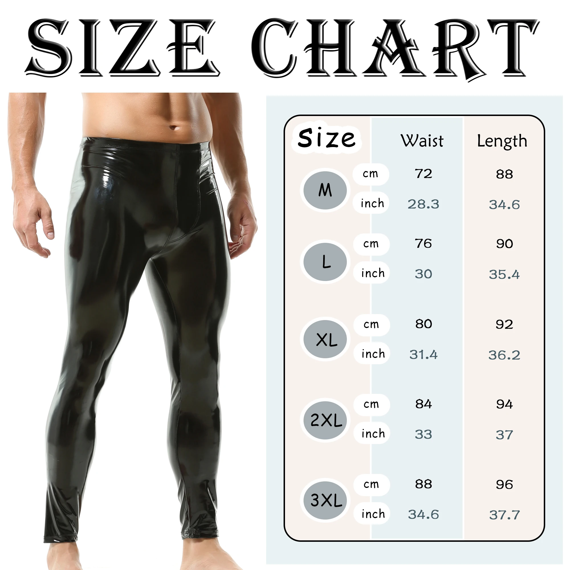 New Men PVC Patent Leather Leg – Leather Work Pants Bewertung und Preis