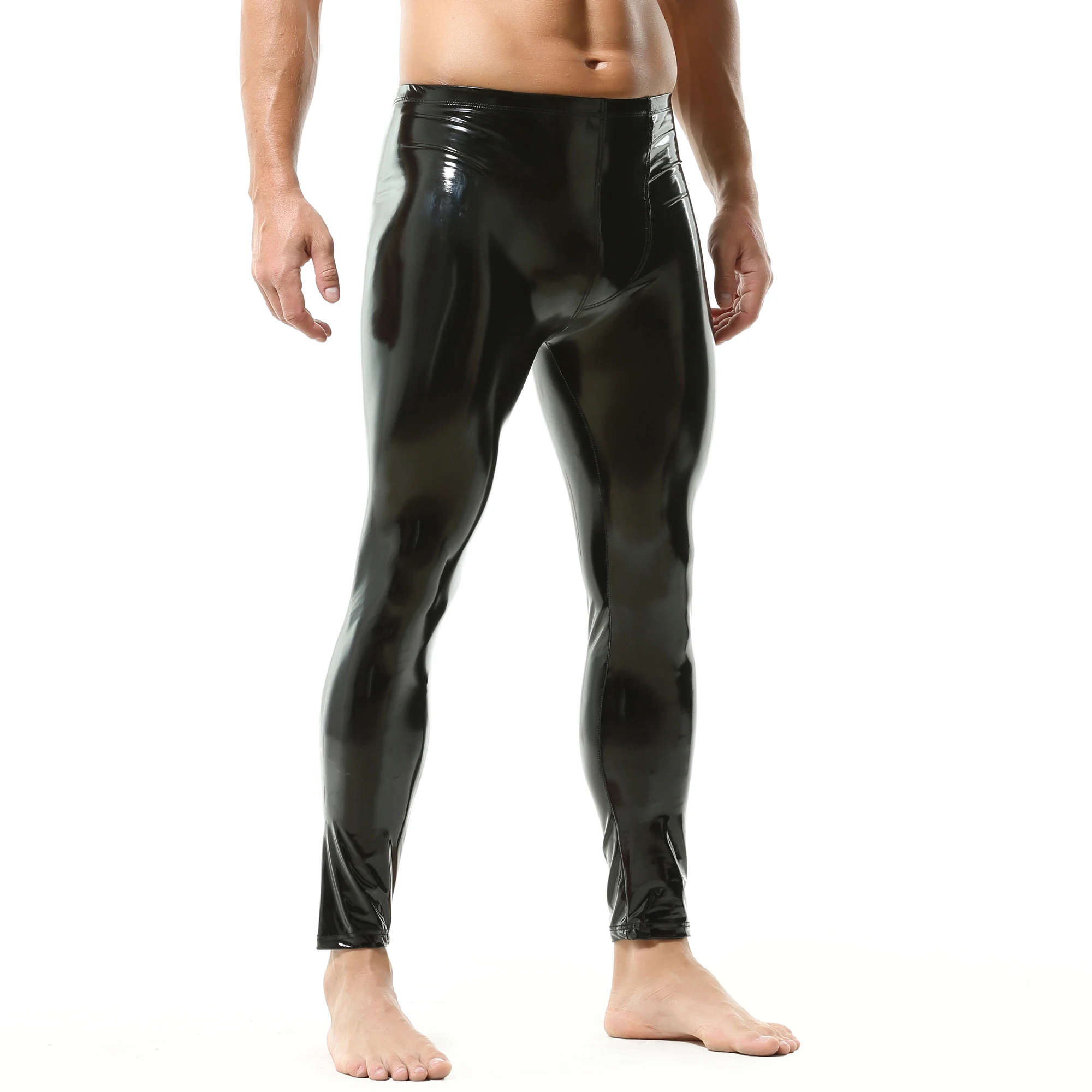 New Men PVC Patent Leather Leg – Leather Work Pants Bewertung und Preis