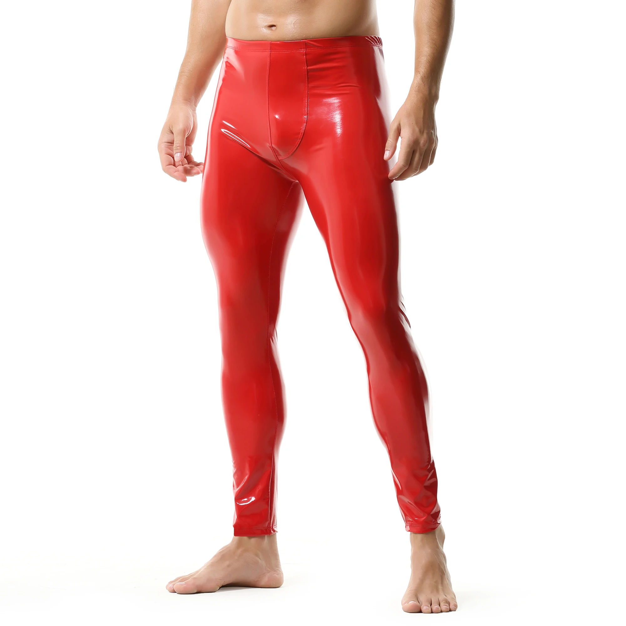 New Men PVC Patent Leather Leg – Leather Work Pants Bewertung und Preis