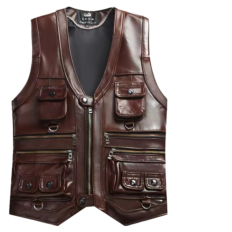 2025 Cowhide Genuine Leather V – Leather Work Vest Bewertung und Preis