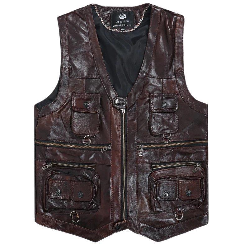 2025 Cowhide Genuine Leather V – Leather Work Vest Bewertung und Preis