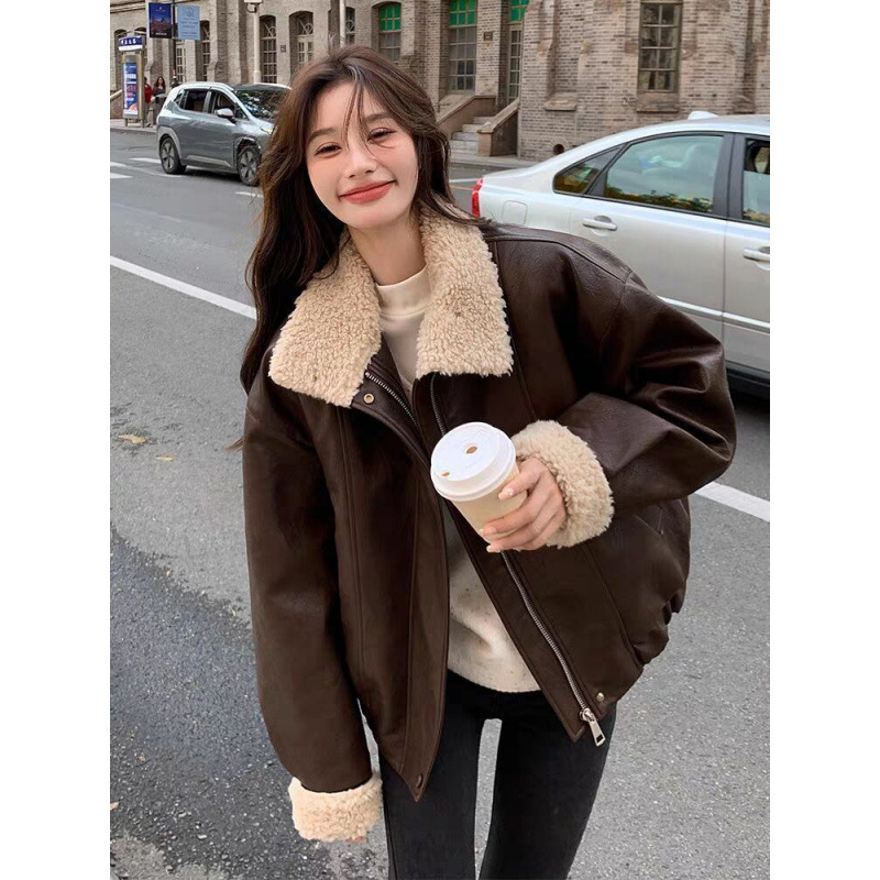 Women Coats Faux Leather Jacke – Leather Work Jacket Women'S Bewertung und Preis
