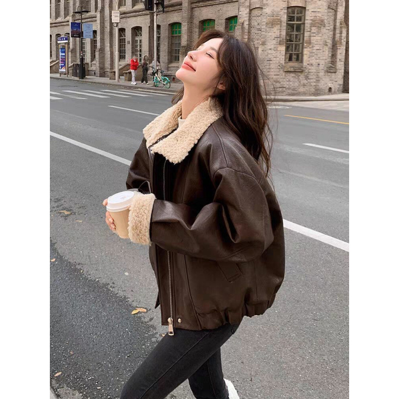 Women Coats Faux Leather Jacke – Leather Work Jacket Women'S Bewertung und Preis