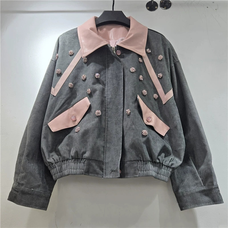 Heavy Work Beaded Flowers Cord – Leather Work Jacket Women'S Bewertung und Preis