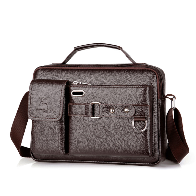 Brand Men Shoulder Bag Pu Leat – Leather Work Bag Men Bewertung und Preis