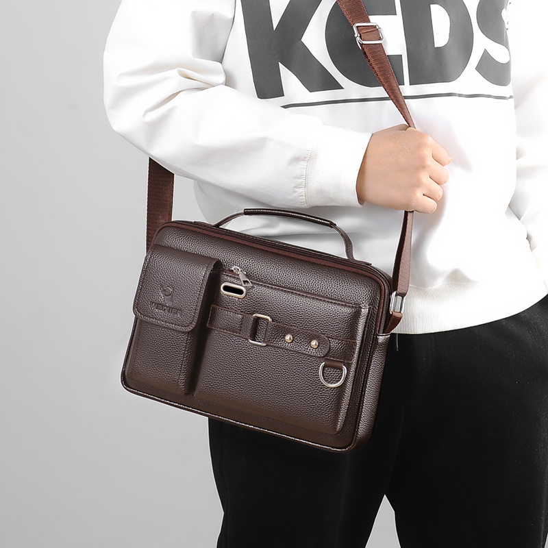 Brand Men Shoulder Bag Pu Leat – Leather Work Bag Men Bewertung und Preis