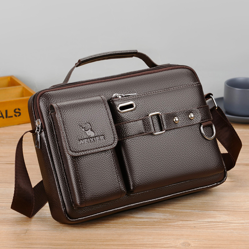 Brand Men Shoulder Bag Pu Leat – Leather Work Bag Men Bewertung und Preis