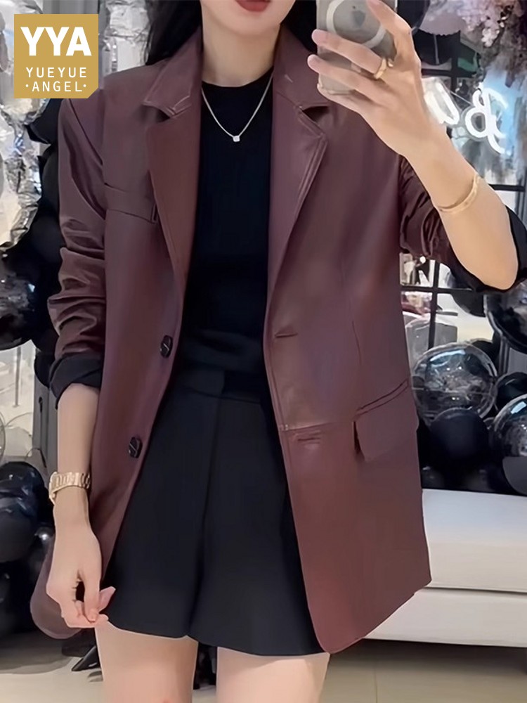 Autumn Office Ladies Work Mid  – Leather Work Jacket Women'S Bewertung und Preis