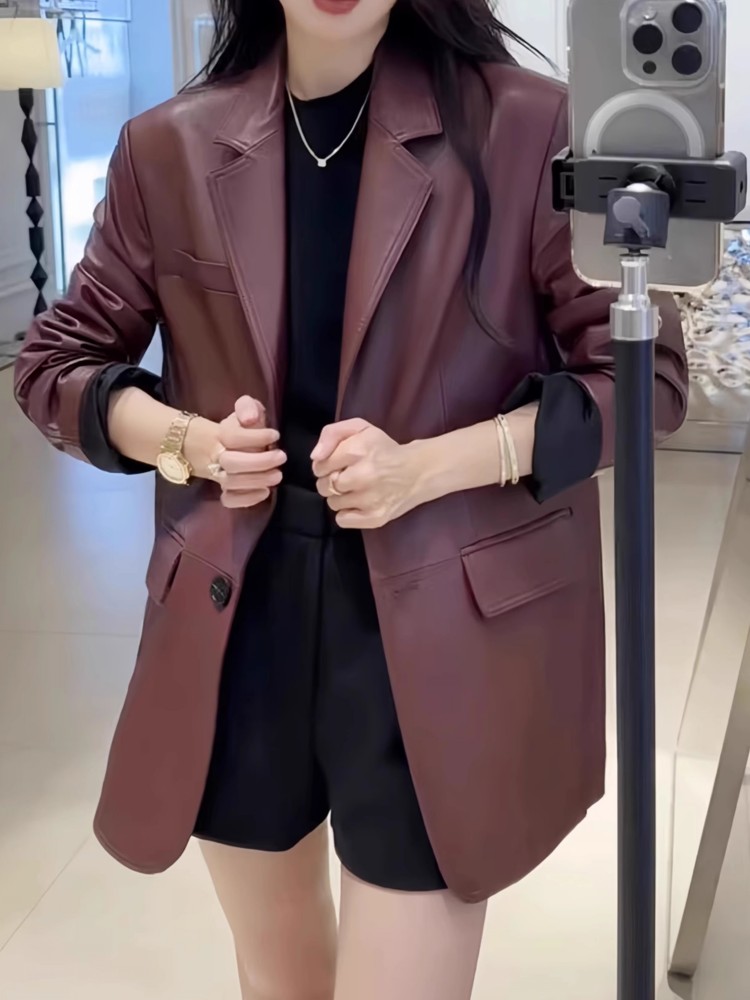 Autumn Office Ladies Work Mid  – Leather Work Jacket Women'S Bewertung und Preis