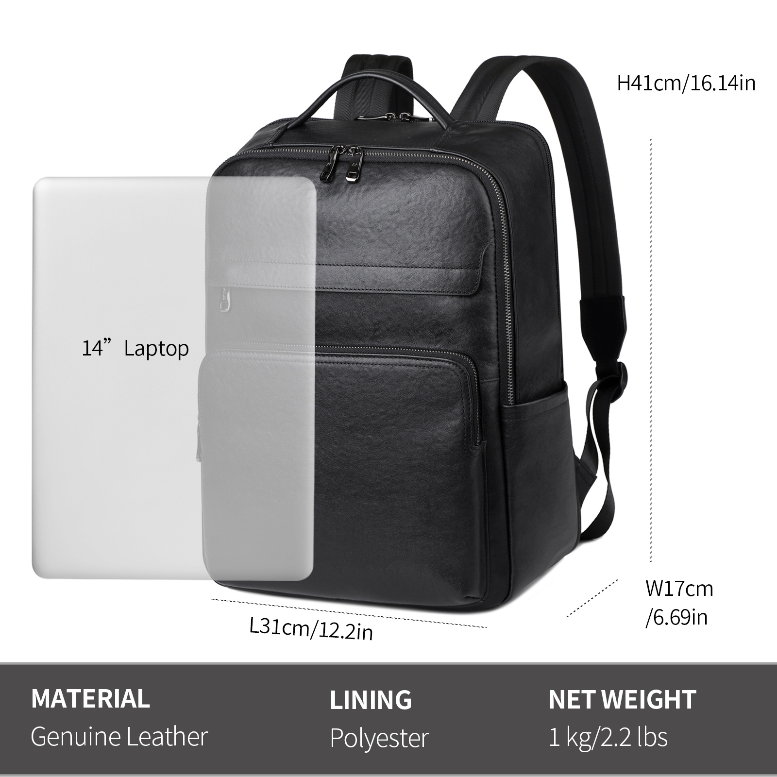 Black Genuine Leather Backpack – Leather Work Rucksack Bewertung und Preis