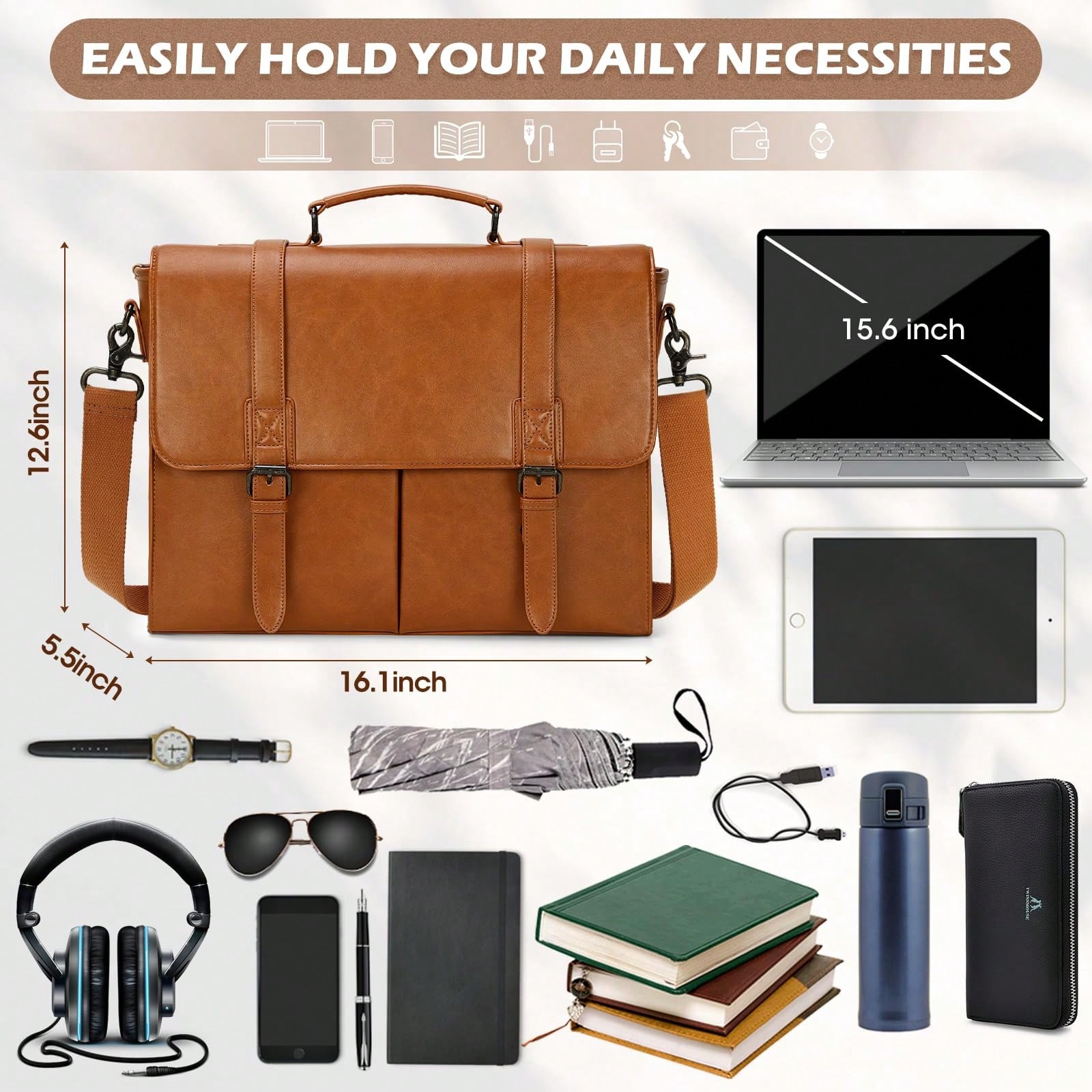 Messenger Bag For Men 15.6 Inc – Leather Work Bag Men Bewertung und Preis