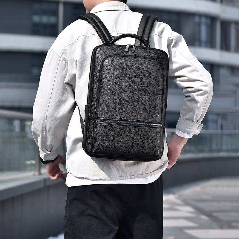 PU Leather Men's Backpack USB  – Leather Work Bag Men Bewertung und Preis