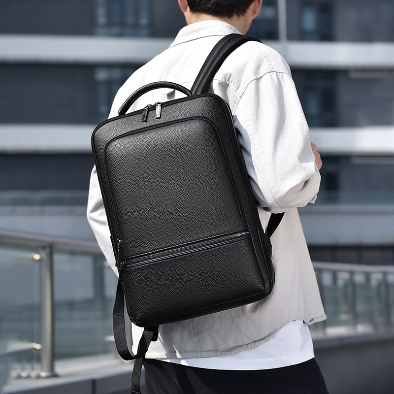 PU Leather Men's Backpack USB  – Leather Work Bag Men Bewertung und Preis