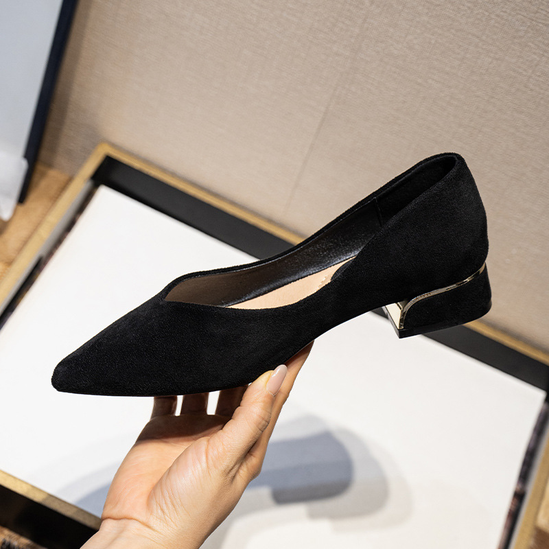 Women's Pointed Toe Simple OL  – Leather Work Leather Bewertung und Preis