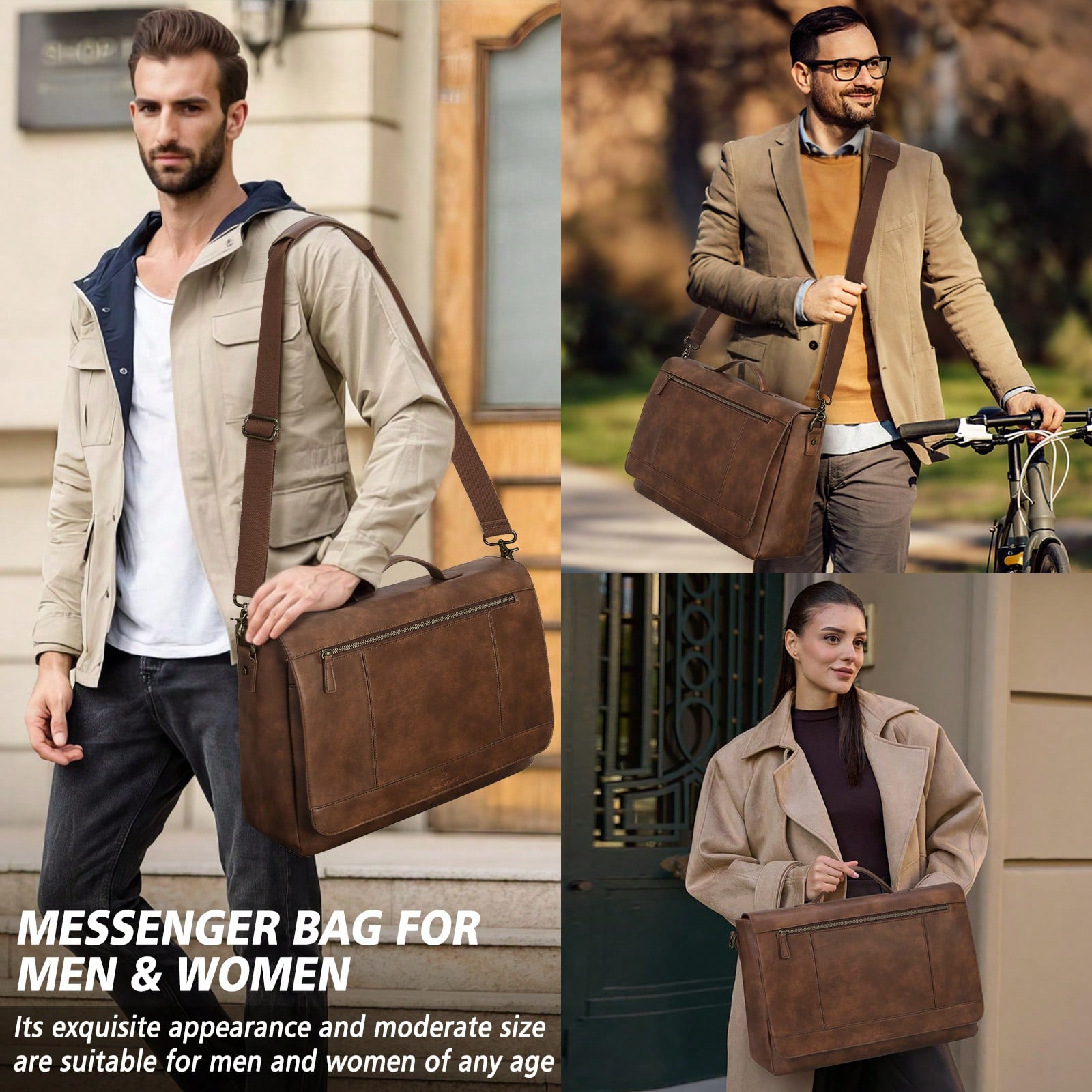 Leather Messenger Bag For Men  – Leather Work Bag Men Bewertung und Preis