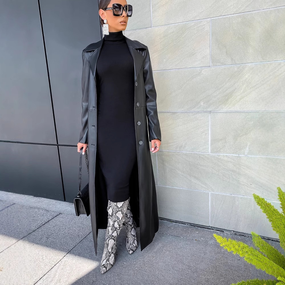Women Coats Long Faux Leather  – Leather Work Jacket Women'S Bewertung und Preis