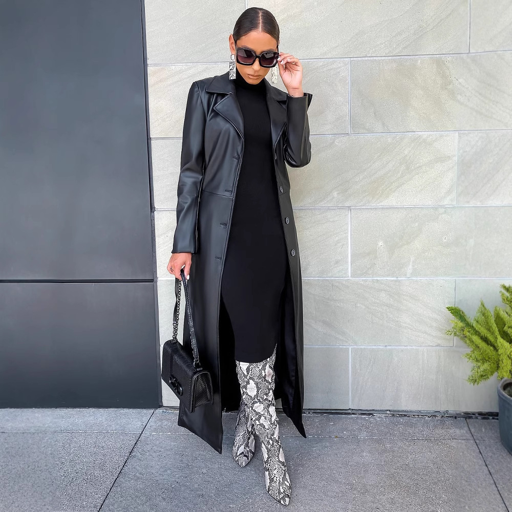 Women Coats Long Faux Leather  – Leather Work Jacket Women'S Bewertung und Preis