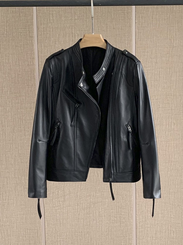 Oil Wax Sheepskin Jacket Women – Leather Work Jacket Women'S Bewertung und Preis