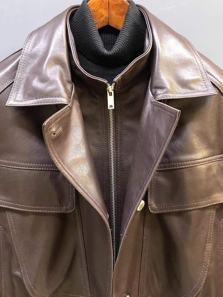 Designer Women Double Collar W – Leather Work Jacket Women'S Bewertung und Preis