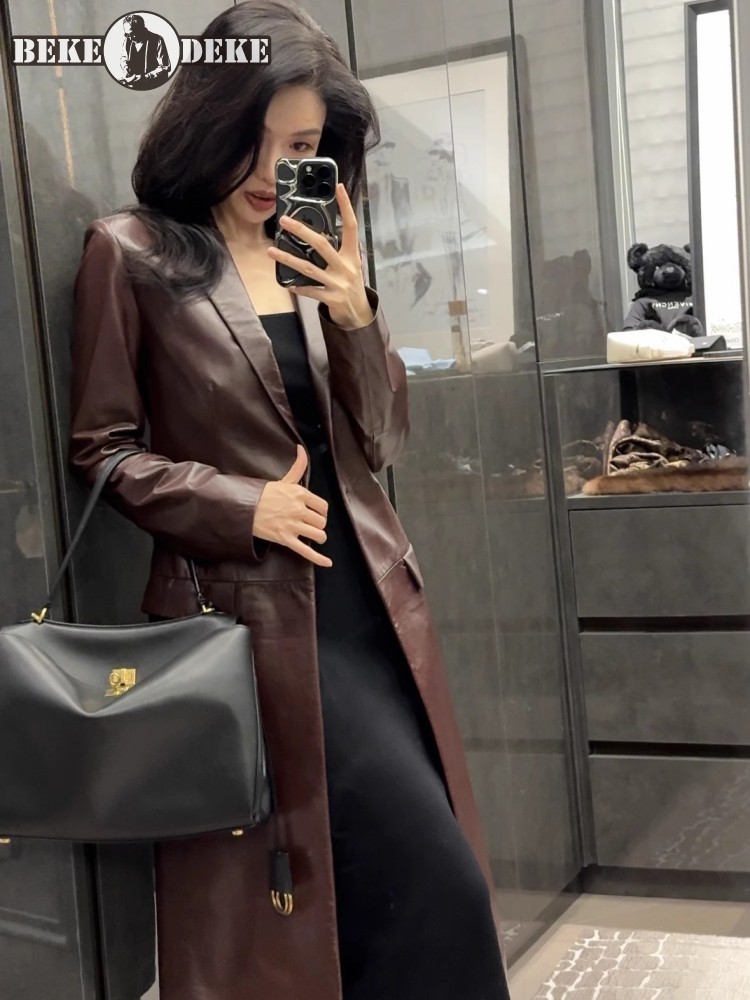 Italian Designer Women Long Sh – Leather Work Jacket Women'S Bewertung und Preis