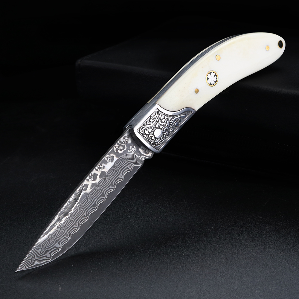 Bull bone Damascus steel foldi – Bone Folder Tool Bewertung und Preis