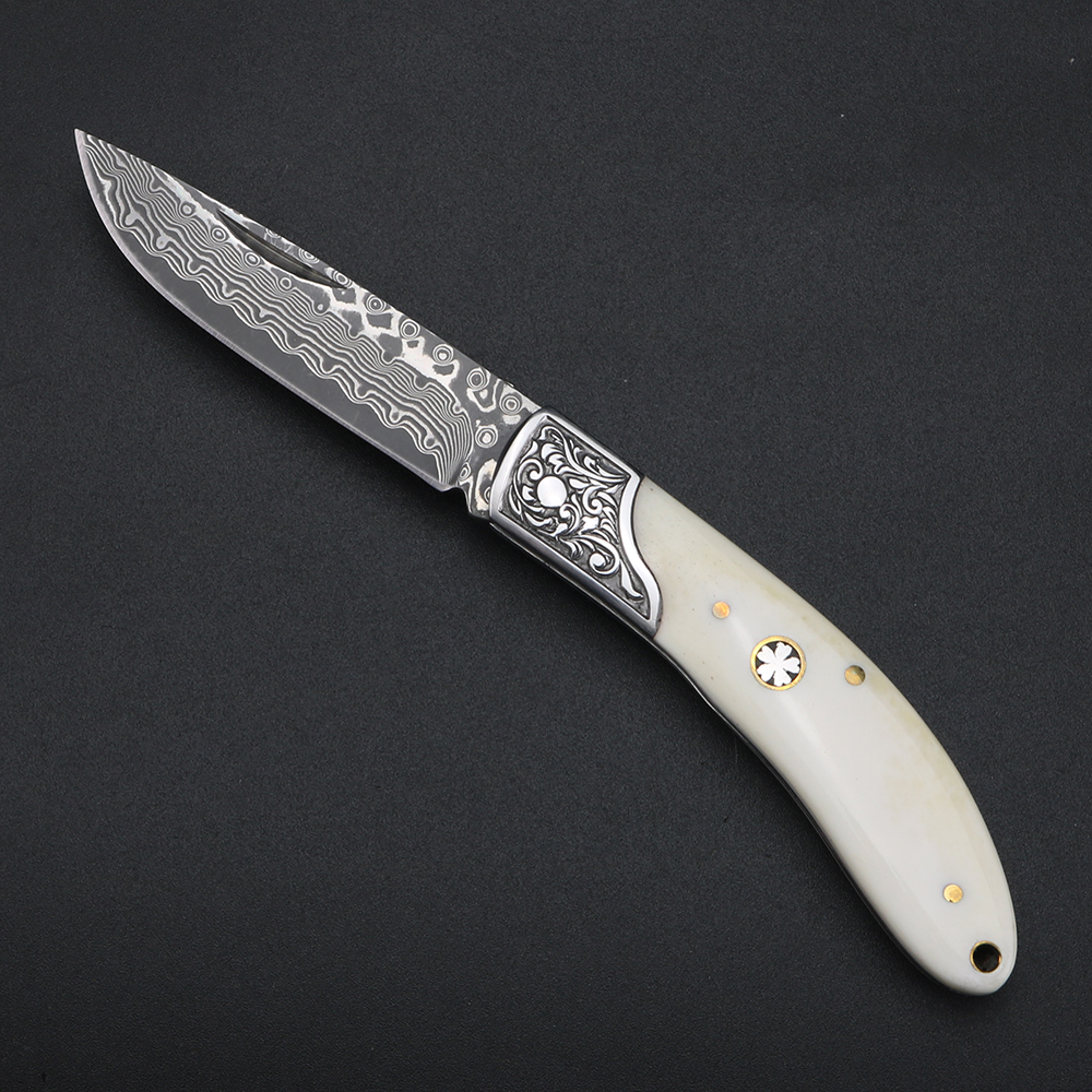 Bull bone Damascus steel foldi – Bone Folder Tool Bewertung und Preis