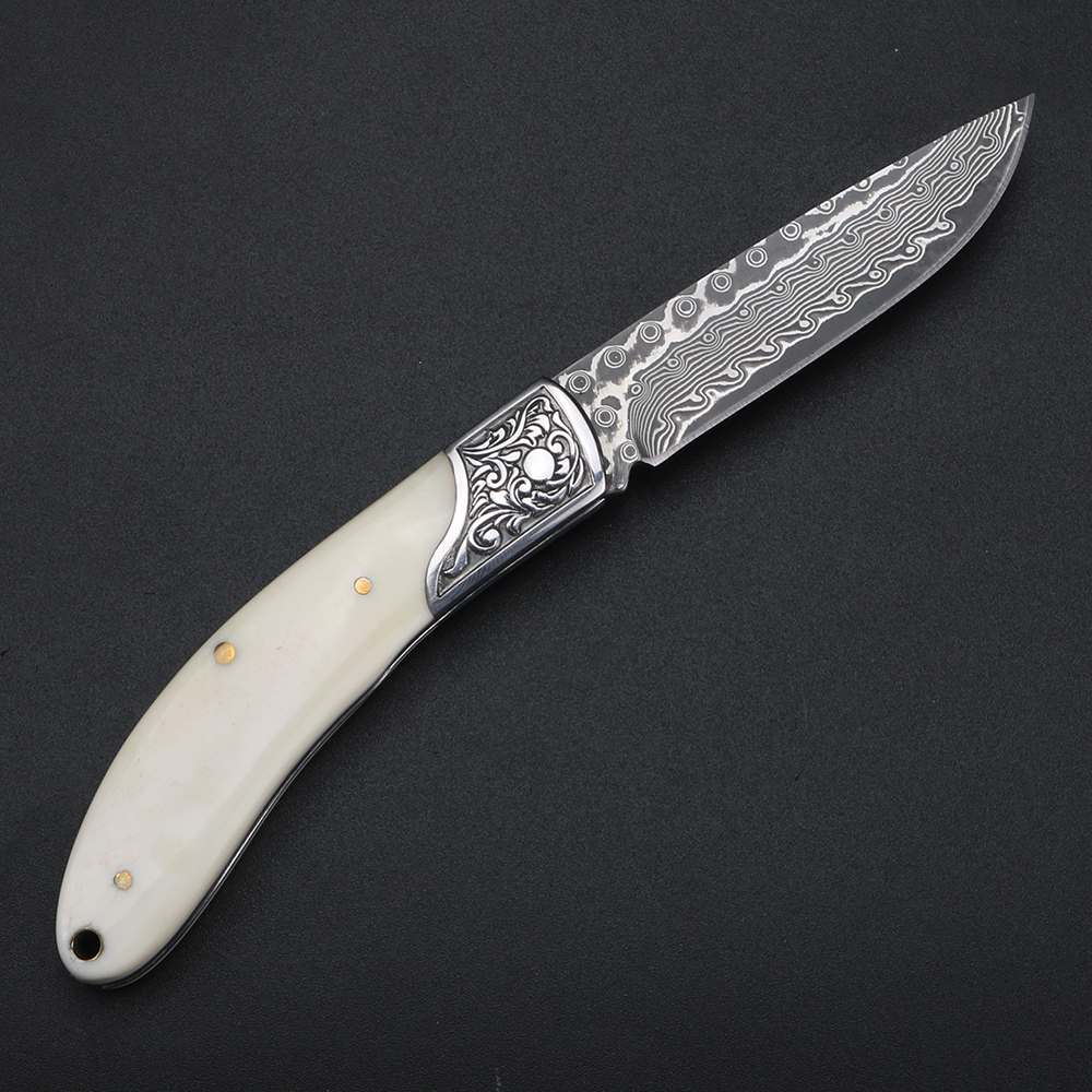 Bull bone Damascus steel foldi – Bone Folder Tool Bewertung und Preis