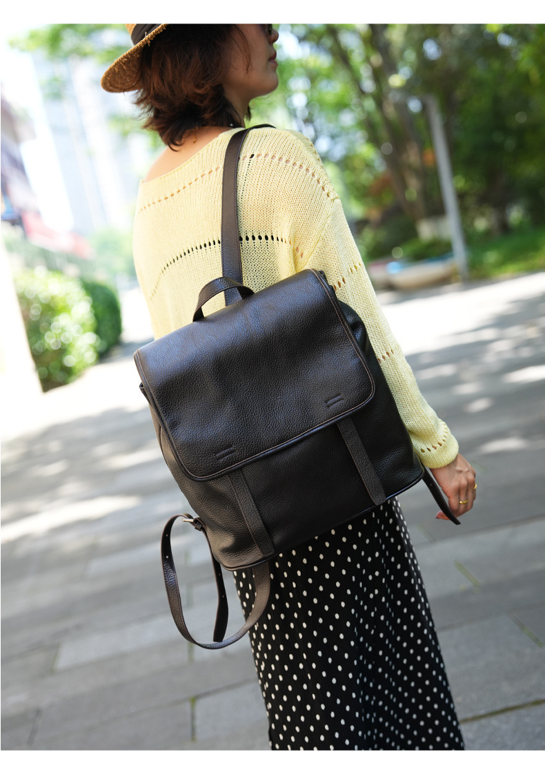 Women Top Grain Cowhide Flap B – Leather Work Rucksack Bewertung und Preis
