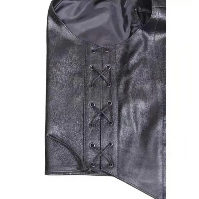 Men's Punk Style Denim Vest wi – Leather Work Vest Bewertung und Preis