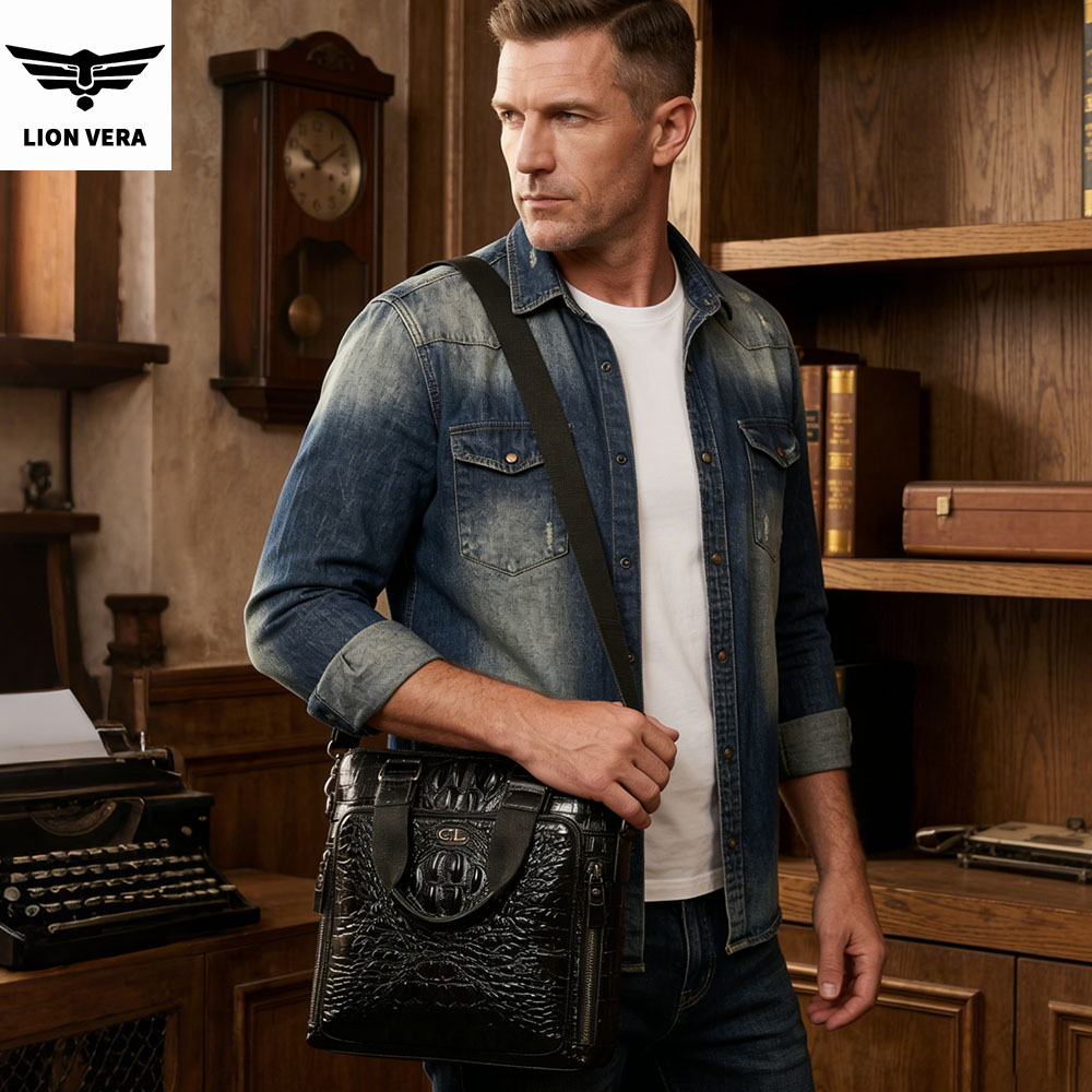 LION VERA Men's Genuine Leathe – Leather Work Bag Men Bewertung und Preis