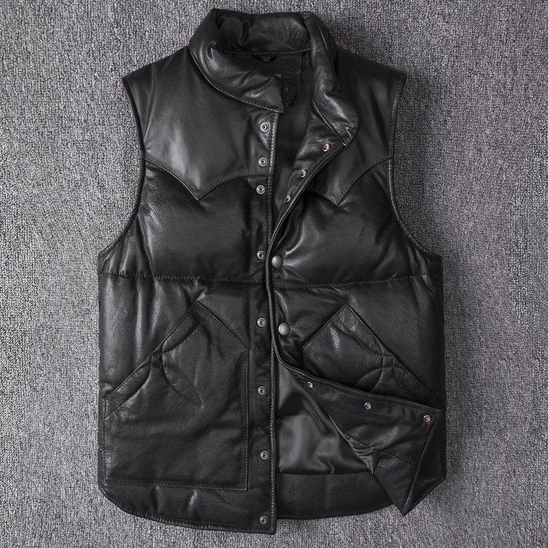 Men's Slim Fit Leather Jacket  – Leather Work Vest Bewertung und Preis