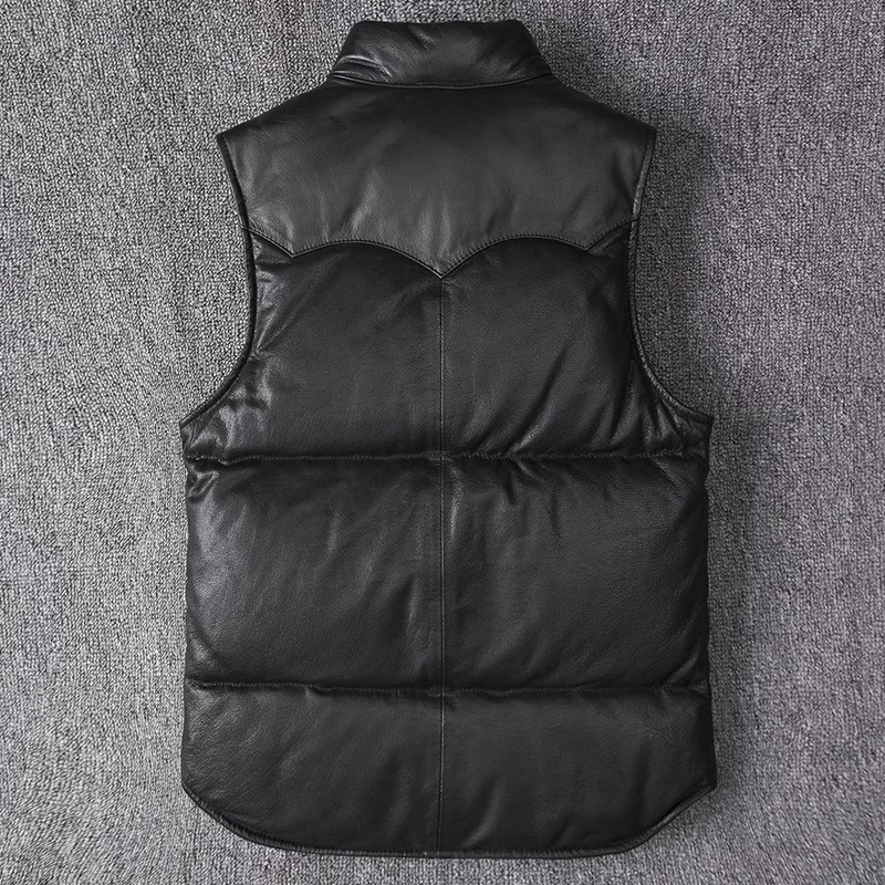 Men's Slim Fit Leather Jacket  – Leather Work Vest Bewertung und Preis