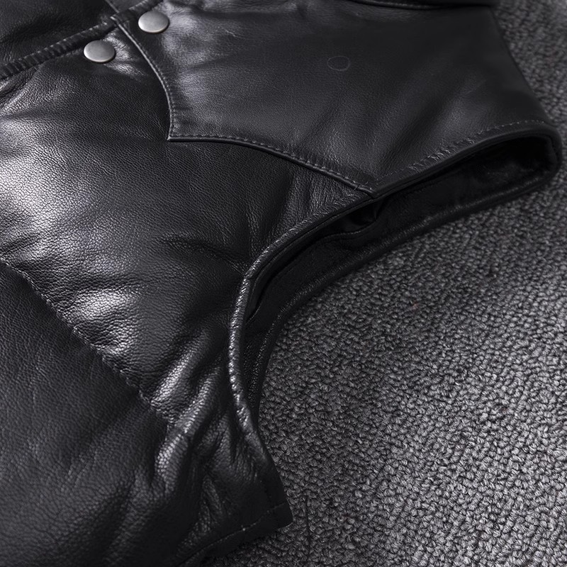 Men's Slim Fit Leather Jacket  – Leather Work Vest Bewertung und Preis