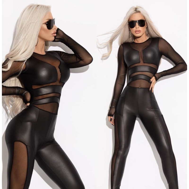 Hot Girl Black Pu Jumpsuits fo – Leather Work Pants Bewertung und Preis