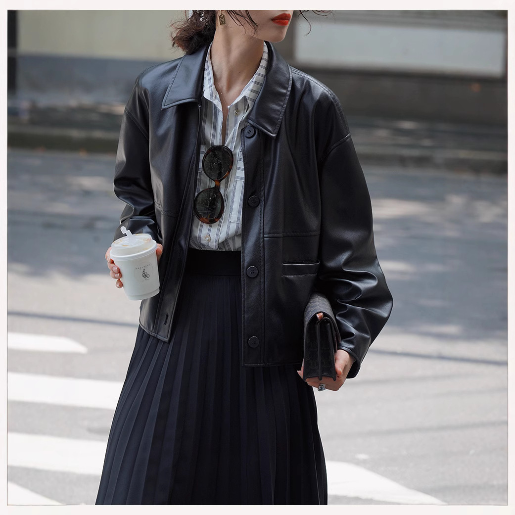 Women Short Coats Faux Leather – Leather Work Jacket Women'S Bewertung und Preis