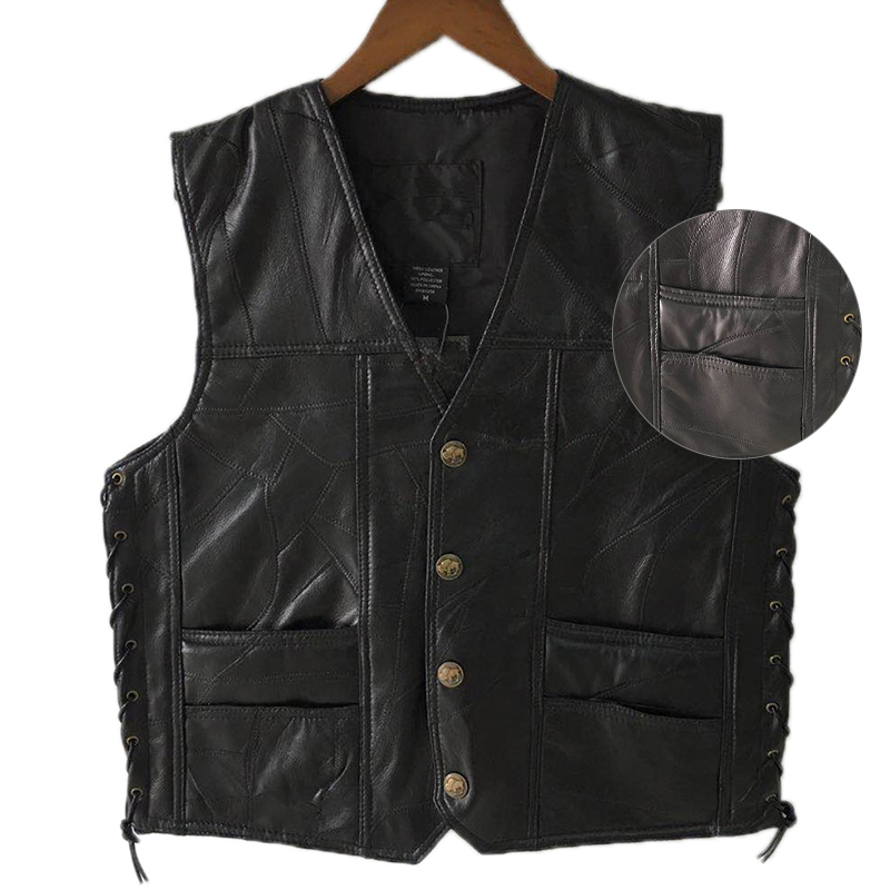 2025 Black Leather Motorcycle  – Leather Work Vest Bewertung und Preis