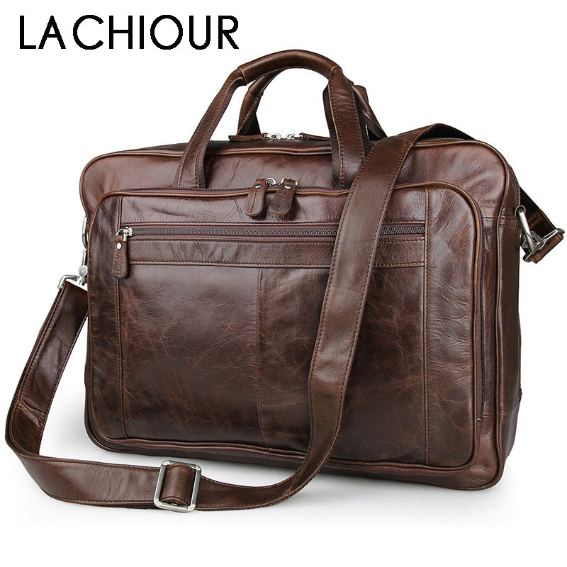 LACHIOUR Genuine Leather Men B – Leather Work Bag Men Bewertung und Preis