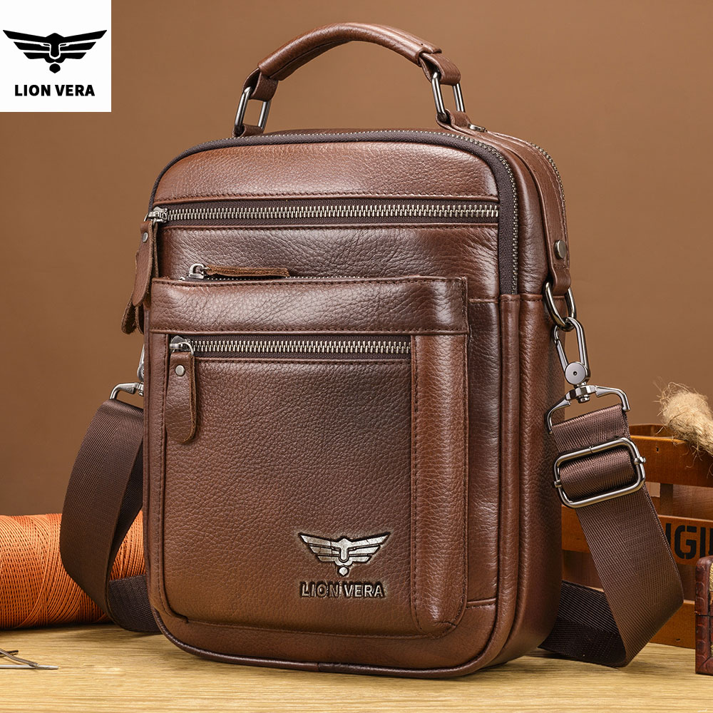 LION VERA Men's Shoulder Bag C – Leather Work Bag Men Bewertung und Preis