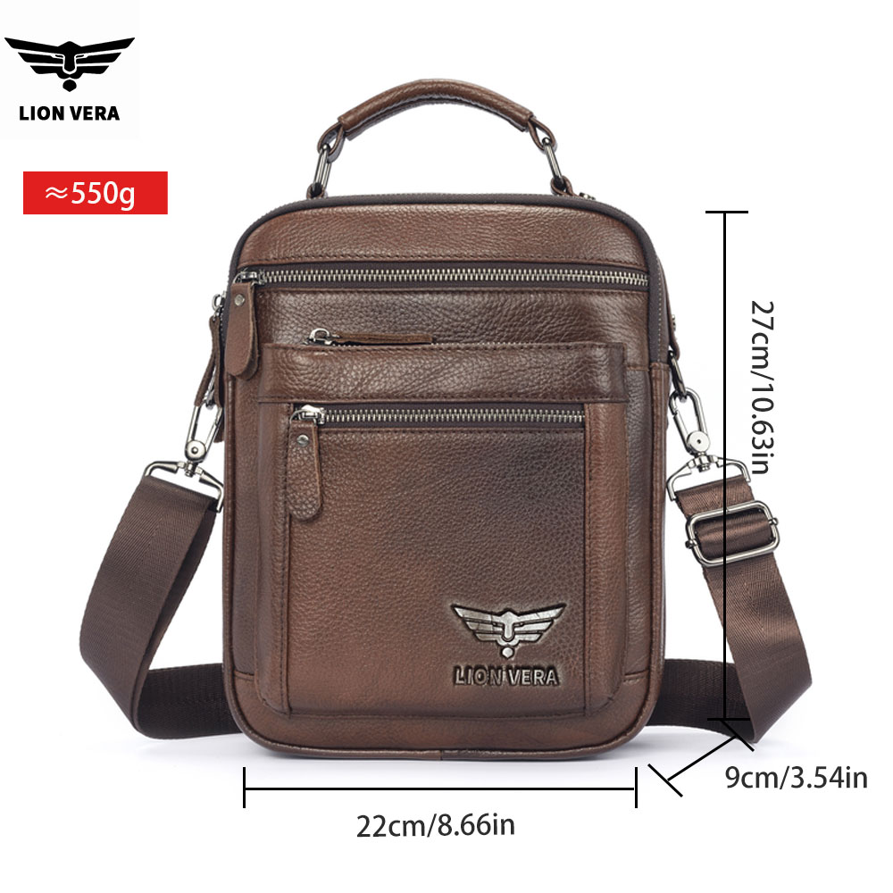 LION VERA Men's Shoulder Bag C – Leather Work Bag Men Bewertung und Preis