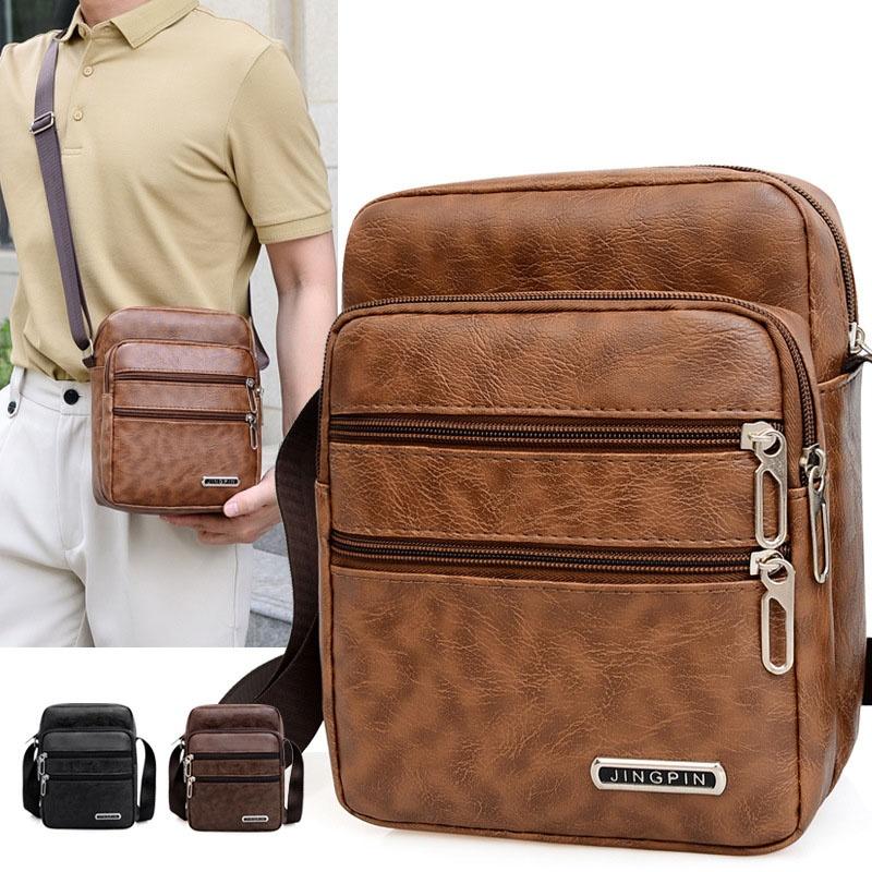 Men's PU Leather Crossbody Sho – Leather Work Bag Men Bewertung und Preis